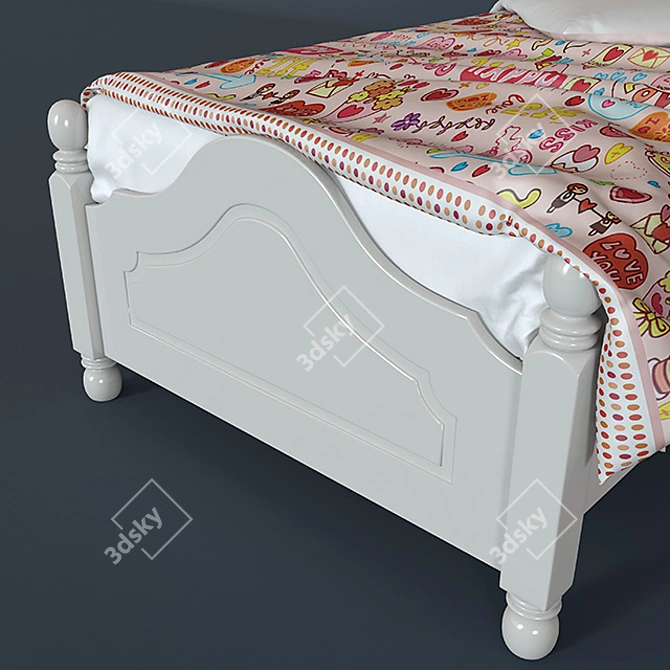 Charming Provence-Style Children's Bed 3D model image 2