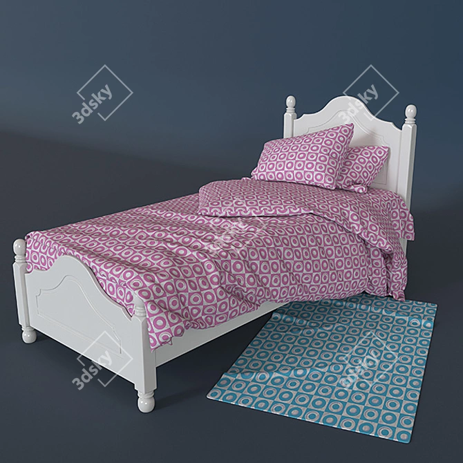 Charming Provence-Style Children's Bed 3D model image 3