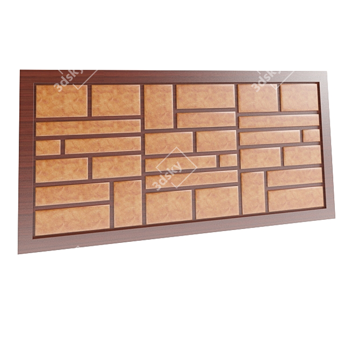Leather-Infused Wall Panel 3D model image 1