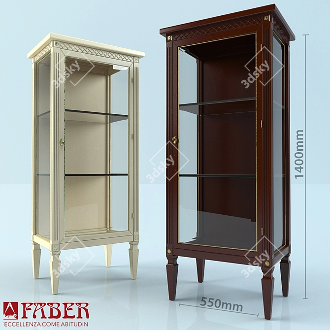 Elegant Oak Showcase 3D model image 1