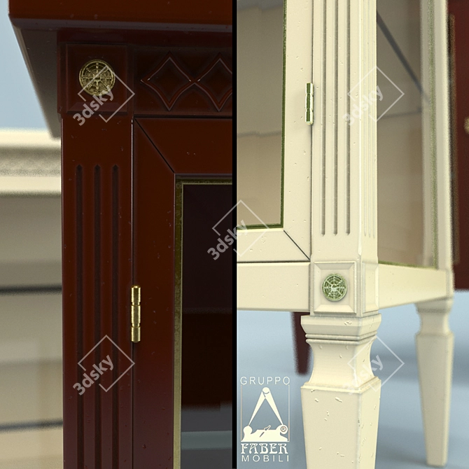 Elegant Oak Showcase 3D model image 2