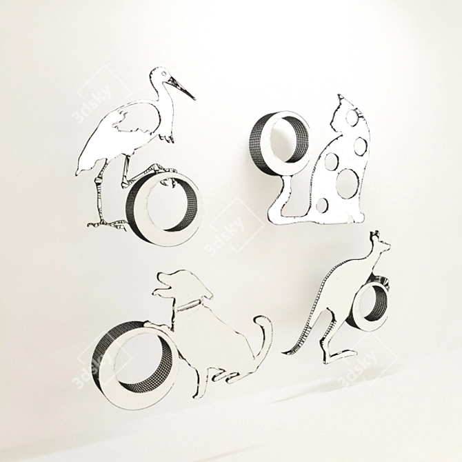 Whimsical Animal Wall Sconces 3D model image 3
