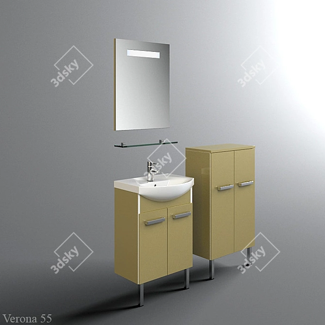 Verona 55 - Stylish Sink Cabinet 3D model image 1