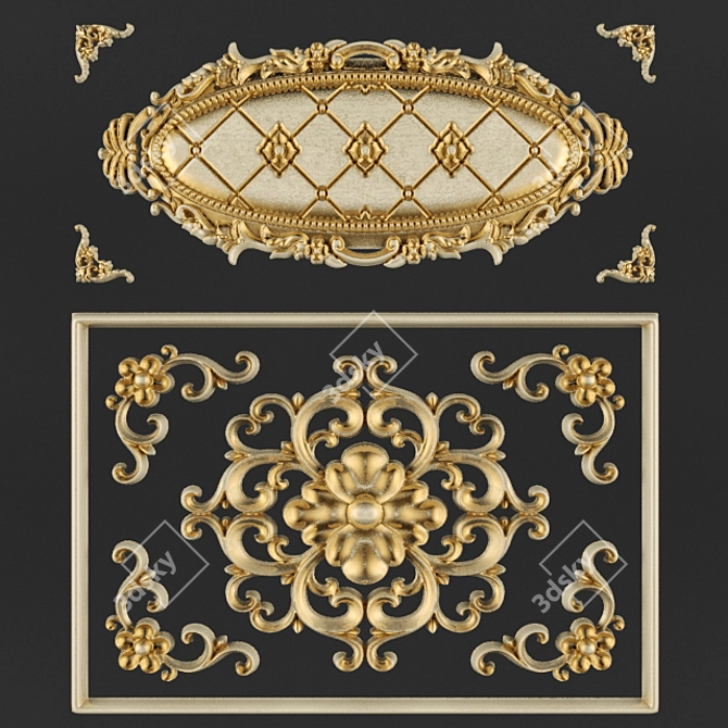 Elegant Stucco Ceiling Designs 3D model image 1