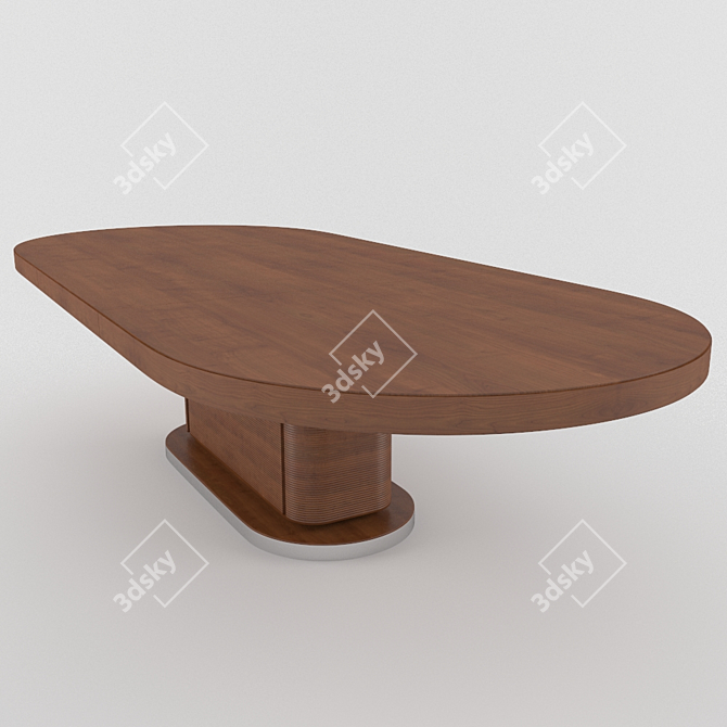 Modern Oval Dining Table 3D model image 2