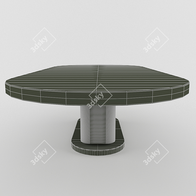 Modern Oval Dining Table 3D model image 3