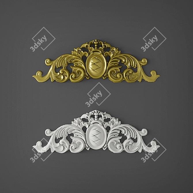 Embellished Stucco Molding 3D model image 1