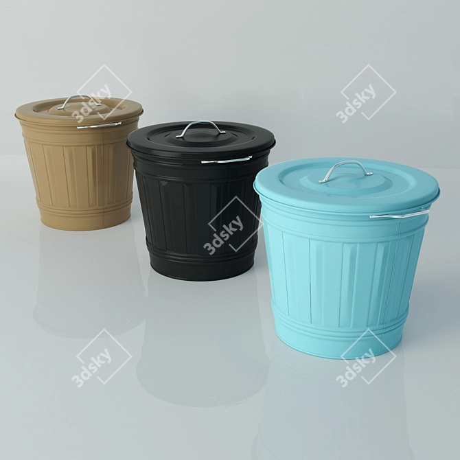 Waterproof Bucket with Secure Lid: KNOD Ikea 3D model image 1