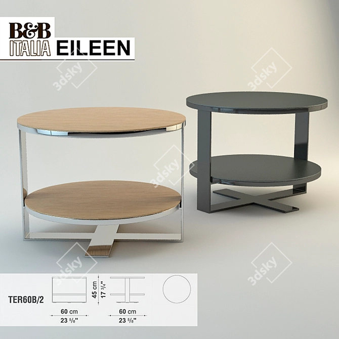 Elegant B&B Italia Eileen 60B - Modern Low Table 3D model image 1