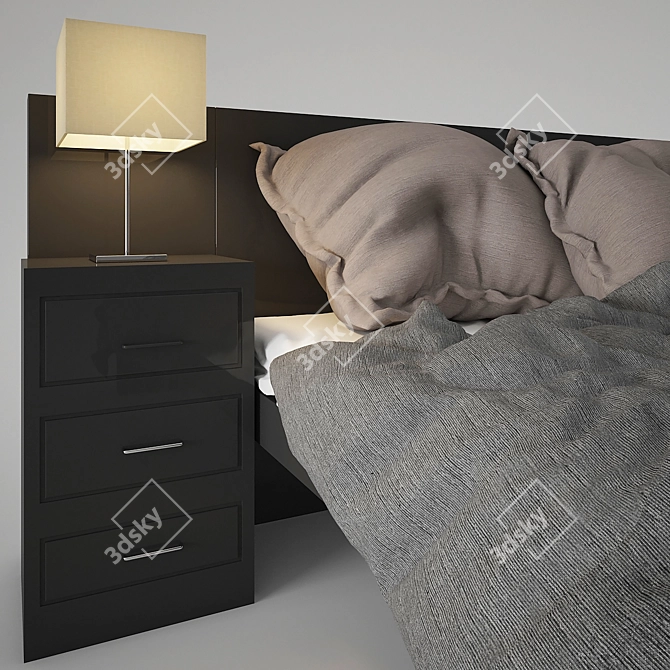 Sleek Sleep: Modern Bed 3D model image 3