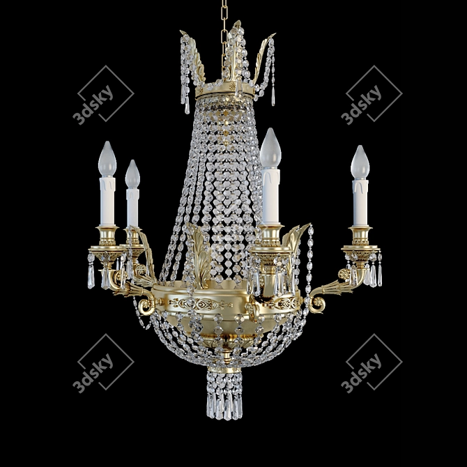 Klasschieskaya Crystal Chandelier 3D model image 1