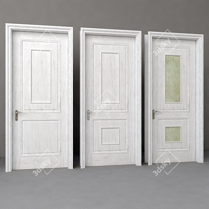 Modern White Door - 2200x900 3D model image 1