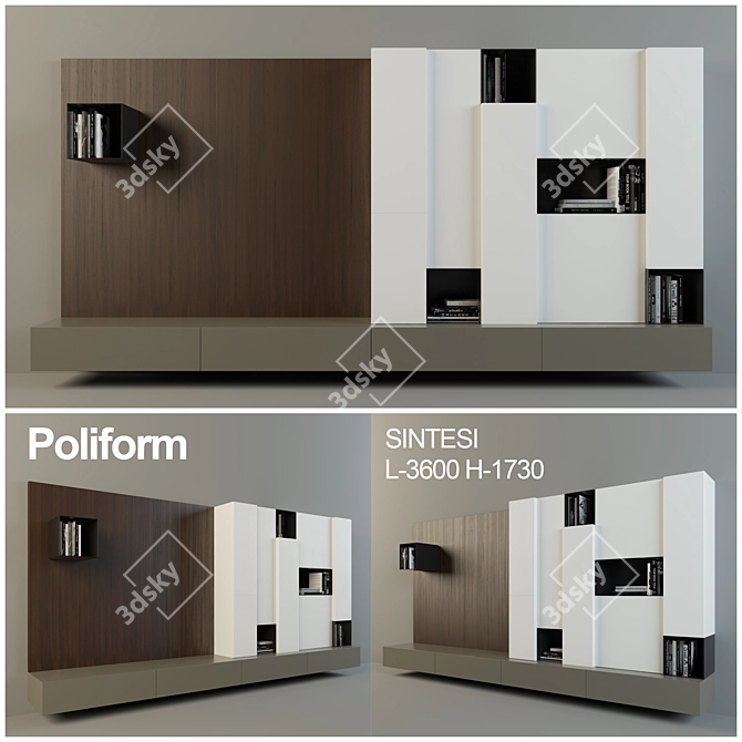 Poliform Sintesi: Sleek and Functional Living Set 3D model image 1