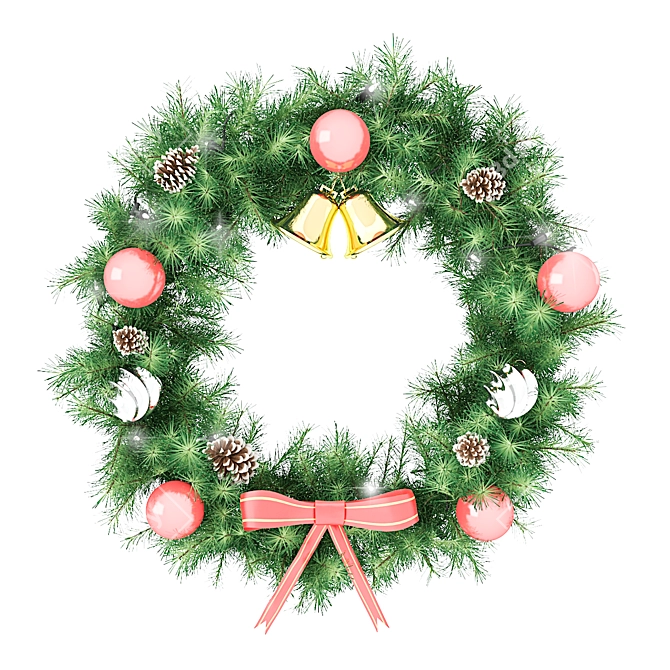 Festive Holiday Wreath: Elegant & Ornate 3D model image 1