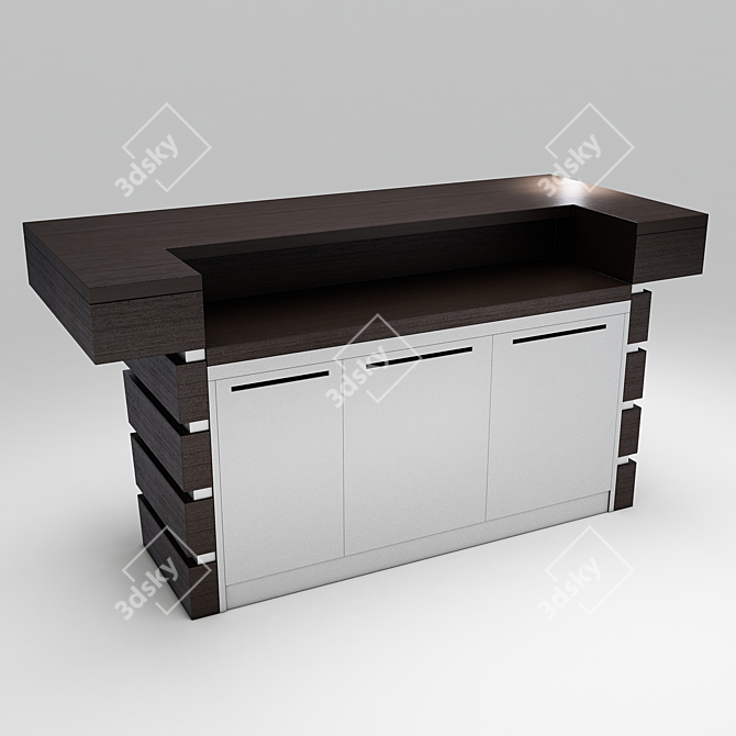 Minimalist Bar Counter 3D model image 1