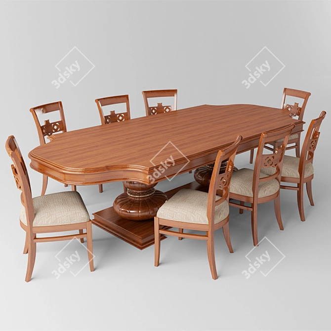 Classic Table Chair 3D model image 1