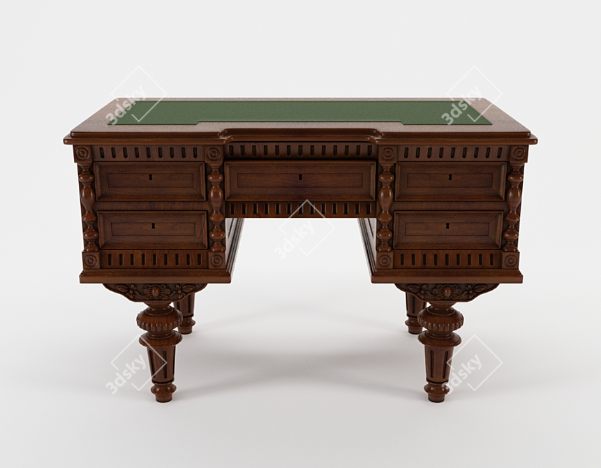 Vintage Charm: Antique Table 3D model image 3