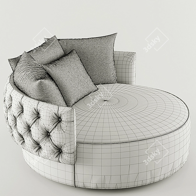 Luxury Fendi Armchair, Efea Capitonne 3D model image 3