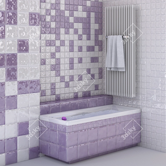 Tamoe Mosaic: Your Bathroom's Perfect Touch 3D model image 1