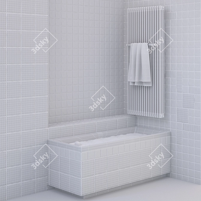 Tamoe Mosaic: Your Bathroom's Perfect Touch 3D model image 2