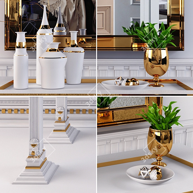 Luxurious Golden Rome Decor Set 3D model image 2