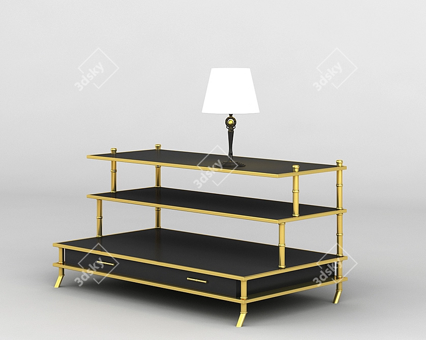 Artful Display Shelf 3D model image 1