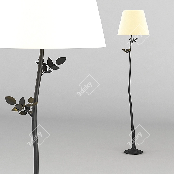 Elegant Foliage Floor Lamp 3D model image 1