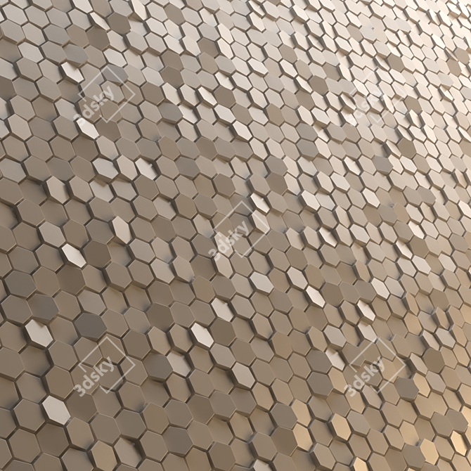 Honeycomb Mosaics Decor Panel 3D model image 1