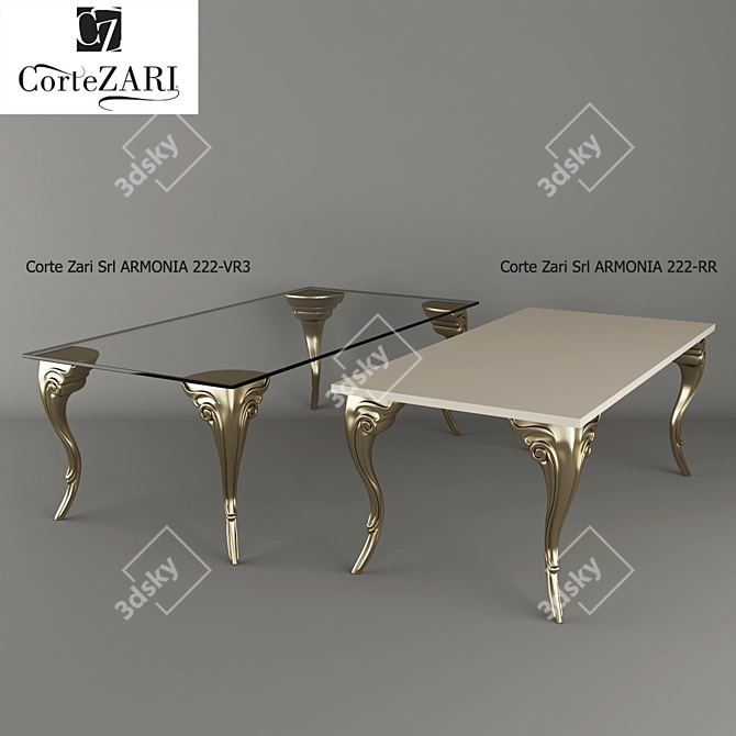 Elegant ARMONIA Dining Table by Corte Zari Srl 3D model image 1