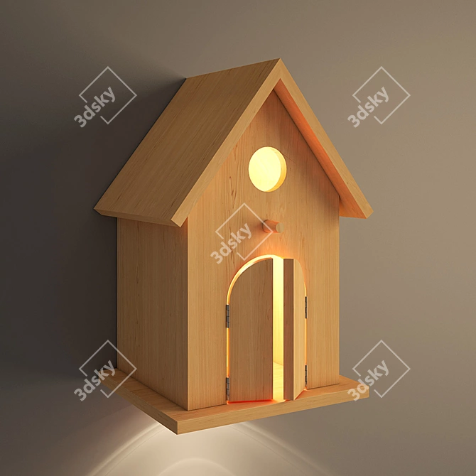 Nursery Birdhouse Lamp 3D model image 1