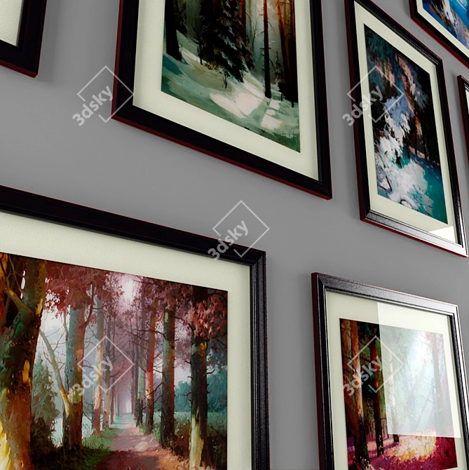 Enchanting Artwork in Frames 3D model image 2