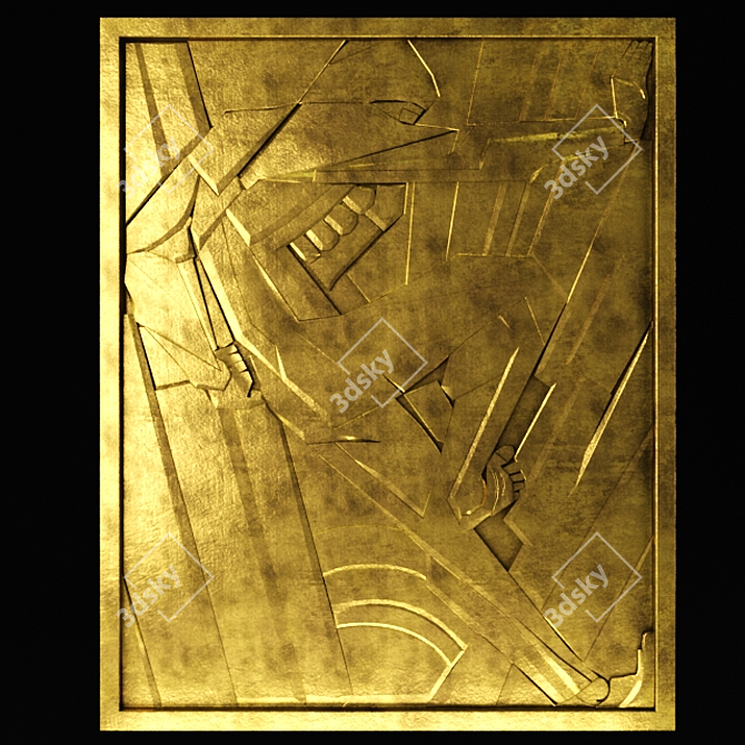 Elegant Square Art Panel 3D model image 1