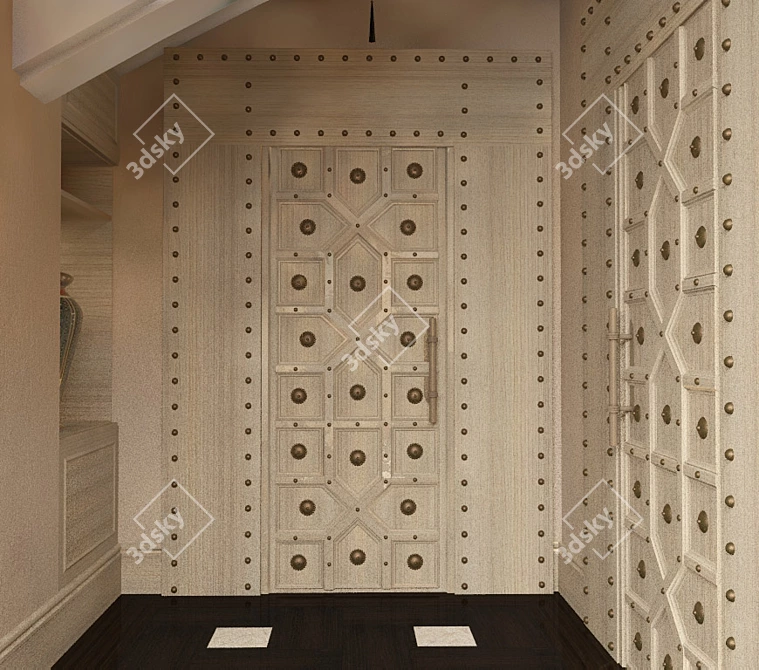 Exquisite Eastern Door 3D model image 3