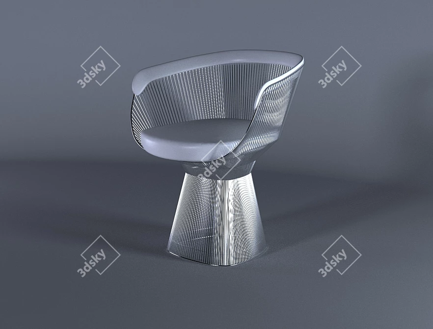 Sleek Leather Chair 3D model image 2