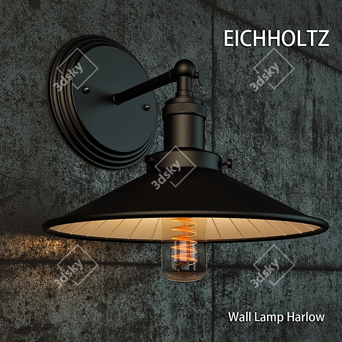 Title: Elegant Harlow Wall Lamp 3D model image 1