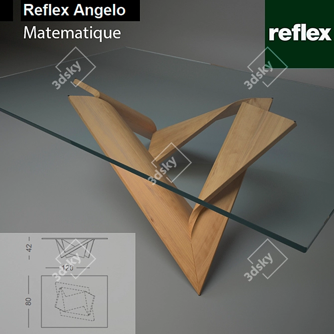 Elegant Mathematique Table 3D model image 2