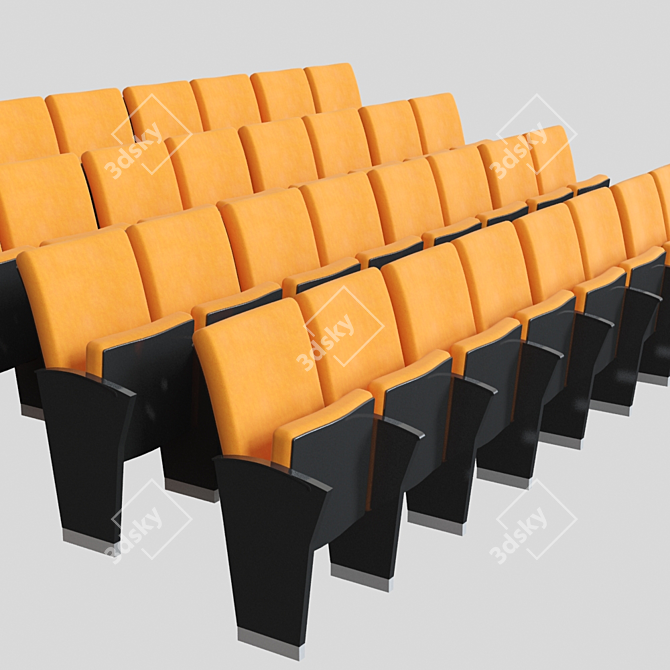 Elevate Theater Experience with Vibrant Orange Chairs 3D model image 3