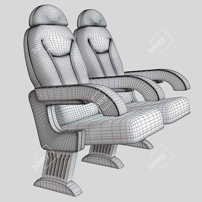 Luxury Black Theater Seat 3D model image 3