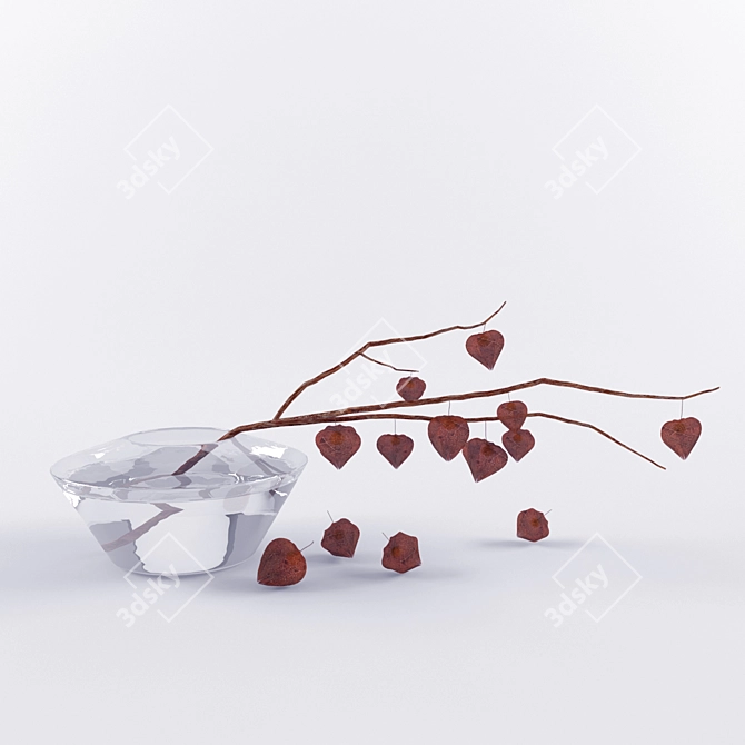 Title: Exquisite Physalis Branch 3D model image 1