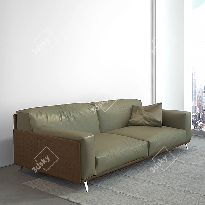 Stylish Arflex Frame 2 Seater 3D model image 2