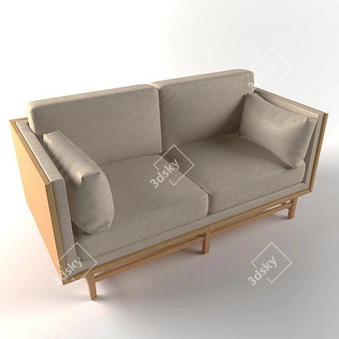 Cozy Comfort Double Sofa 3D model image 3