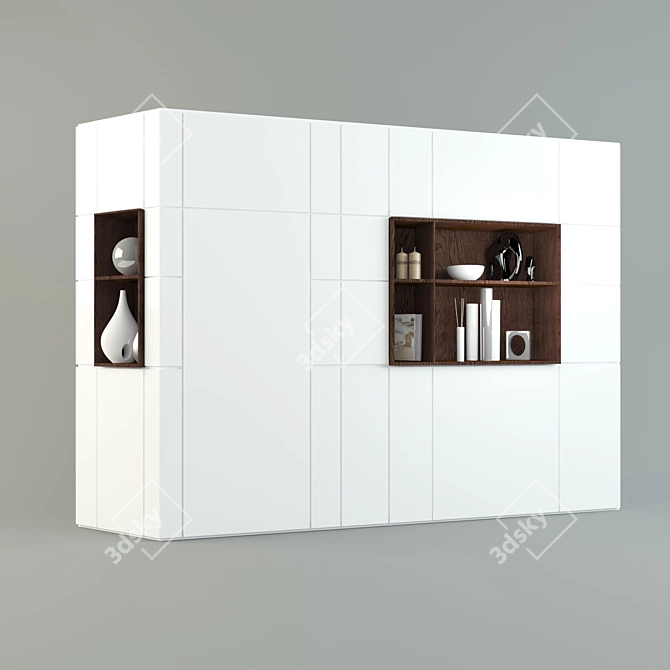 Corner Wardrobe in Sleek Design 3D model image 1
