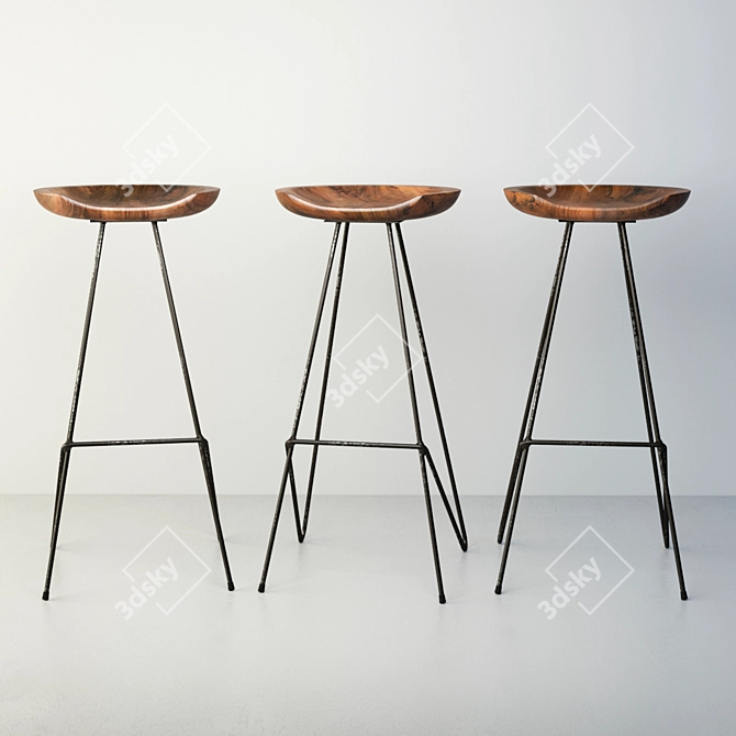 Stylish Perch Barstool: Elevated Comfort for Any Bar 3D model image 2