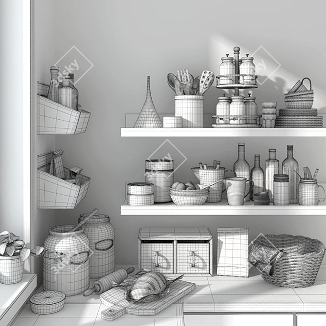 Pottery Barn Kitchen Set 3D model image 3