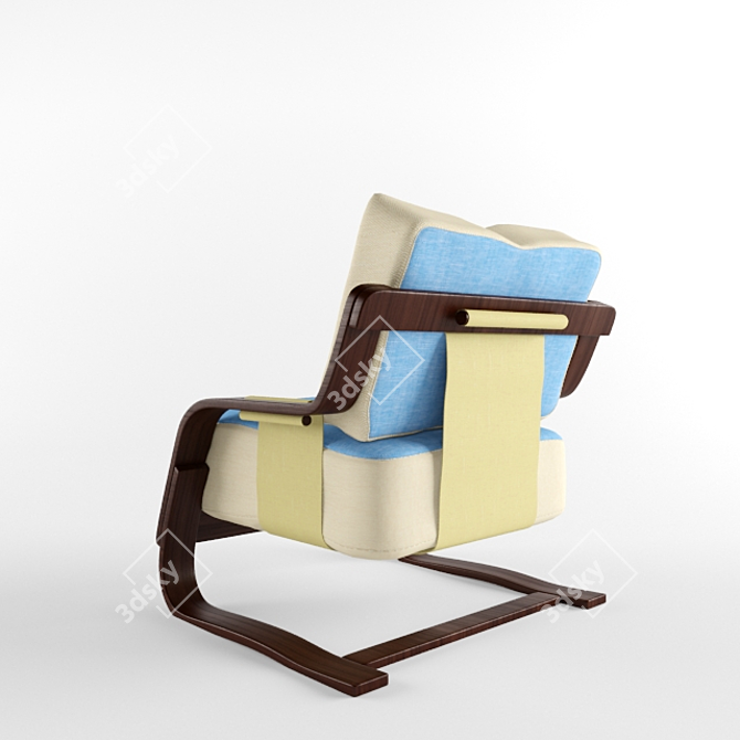 Cozy Cushioned Flyer Armchair 3D model image 2