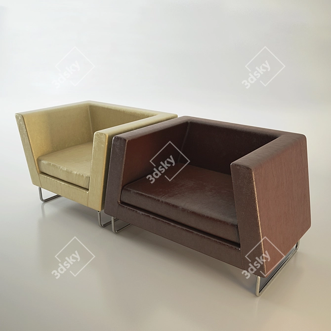 ErgoLux Modern Leather Recliner 3D model image 1