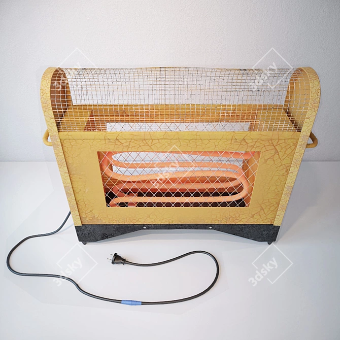 Vintage Soviet Electric Heater 3D model image 1