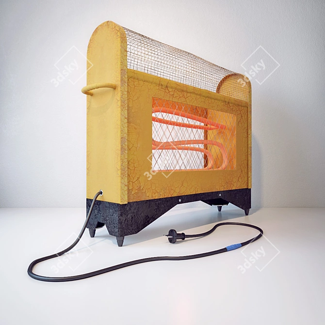 Vintage Soviet Electric Heater 3D model image 2