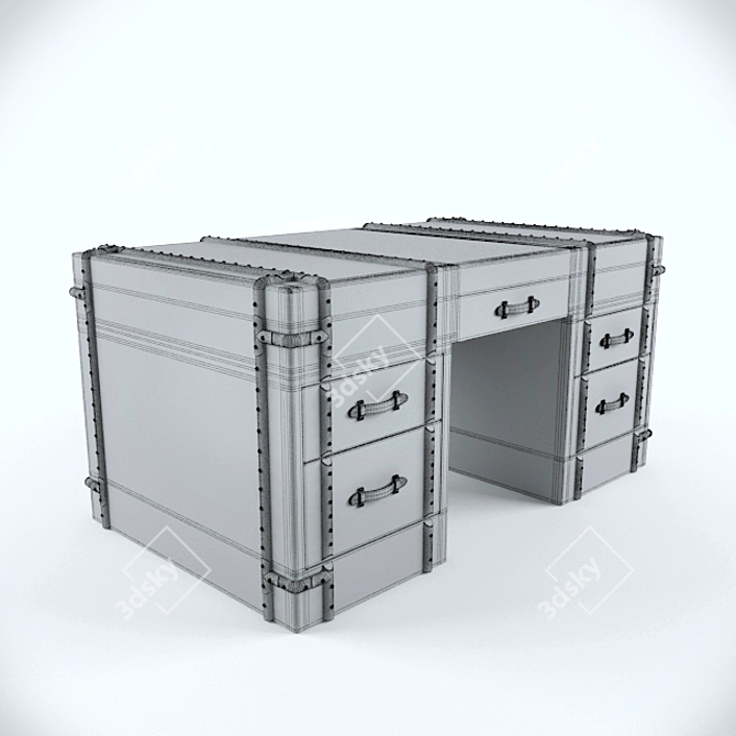 High Point Chest-Desk Table - Versatile and Stylish 3D model image 2