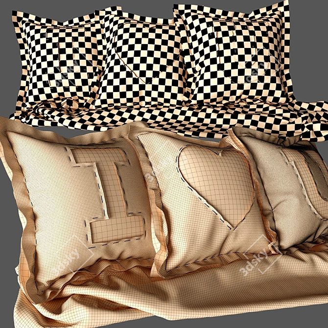 Romantic Love Cushions 3D model image 2